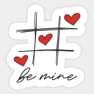 Be Mine Tic Tac Toe Sticker